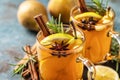 Hot Toddy. Mulled pear cider or spiced tea or grog