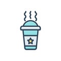 Color illustration icon for Hot Drink, coffee and beverage