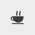 Hot drink icon in a flat design in black color. Vector illustration eps10