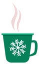 Hot drink mug. Cold winter beverage icon