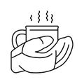 hot drink winter line icon vector illustration
