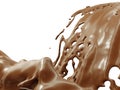 Hot drinks: chocolate or cocoa splashes Royalty Free Stock Photo