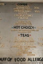 Hot Drinks Menu