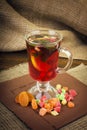 Hot drinks, red tea, mint Royalty Free Stock Photo