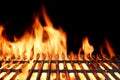 Hot Empty Charcoal BBQ Grill With Bright Flames Royalty Free Stock Photo