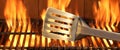 Hot Empty Flaming BBQ Grill Background Royalty Free Stock Photo