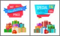 Hot Exclusive Price Special Offer Sale Posters Royalty Free Stock Photo