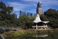 Hot of Fannie Davis Town Lake Gazebo and across the Colorado River, Austin, Texas