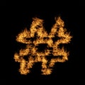 Hot fiery burning flame font
