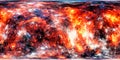 Fiery planet 360 degree panorama map