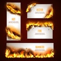 Hot fire banners set Royalty Free Stock Photo