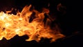 hot fire on black background Royalty Free Stock Photo