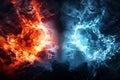 Hot fire cold ice. Warm light energy Royalty Free Stock Photo