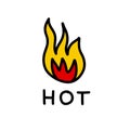 Hot fire doodle icon doodle icon, vector illustration