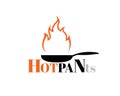 Hot fire flame pan pants logo Royalty Free Stock Photo