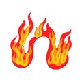 Hot fire flame. Heat fireflame icon, smoke and energy, orande or red light symbol, magic explosion, yellow sparkle sign