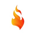 hot fire flames logo vector icons illustrations in white background Royalty Free Stock Photo