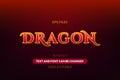 Hot flame fire red dragon mythical editable text effect. eps vector file Royalty Free Stock Photo