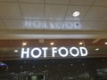 Hot food name board fixed for an newly opened business of selling cooked food items in the event of functions upon orders for