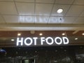Hot food name board fixed for an newly opened business of selling cooked food items in the event of functions upon orders for