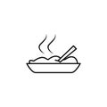 hot food in a plate icon. Element of food icon for mobile concept and web apps. Thin line hot food in a plate icon can be used for Royalty Free Stock Photo