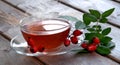 Hot fruit tea with rose hips for cold days