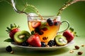 hot fruity natural tea with berries and fruits Royalty Free Stock Photo