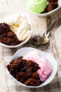 Hot Fudge Pudding Cake with ice cream Royalty Free Stock Photo