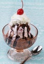 Hot Fudge Sundae On The Table Royalty Free Stock Photo