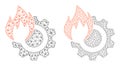 Hot Gear Icons - Vector Triangular Mesh Royalty Free Stock Photo