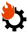 Hot Gear Raster Icon Flat Illustration Royalty Free Stock Photo