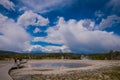 Hot geyser pool in Old Faithful area of Yellowstone National Park Royalty Free Stock Photo