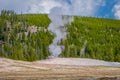 Hot geyser pool in Old Faithful area of Yellowstone National Park Royalty Free Stock Photo