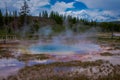 Hot geyser pool in Old Faithful area of Yellowstone National Park Royalty Free Stock Photo