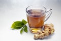 Hot Ginger tea with vapor Royalty Free Stock Photo
