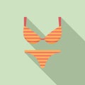 Hot girl swimsuit icon, flat style