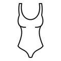 Hot girl swimsuit icon, outline style