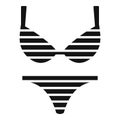 Hot girl swimsuit icon, simple style