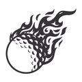 Hot Golf fire logo silhouette. golf club graphic design logos or icons. vector illustration Royalty Free Stock Photo