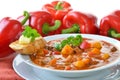 Hot goulash soup