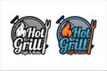 Hot Grill Cafe and Resto premium design logo