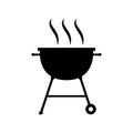 Hot grill graphic black symbol