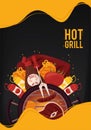 hot grill lettering with food