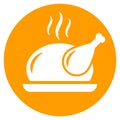 Hot grilled chicken, roast vector icon Royalty Free Stock Photo
