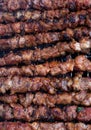 hot grilled lamb meat on skewers barbecued