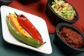 Hot grilled peppers and pico de gallo Royalty Free Stock Photo