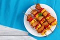 Hot Grilled pork meat with corn cob Royalty Free Stock Photo