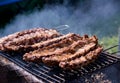 Hot grilled spare ribs from a summer BBQ