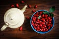 Hot and healthy rose hip tea Royalty Free Stock Photo