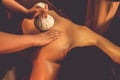 Hot herbal ball spa massage body treatment. Quiescent